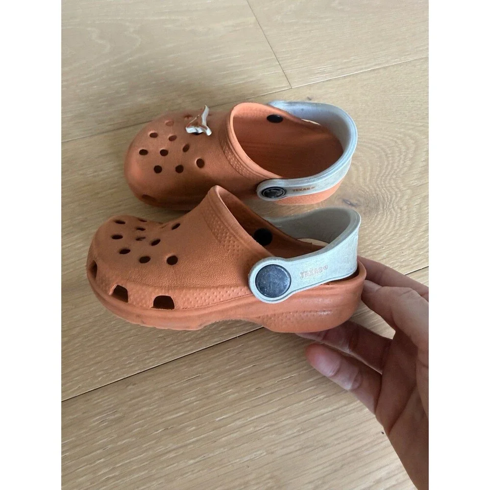 Crocs University Of Texas Classic Clog Kids Size 6c 7c Longhorns Slip On